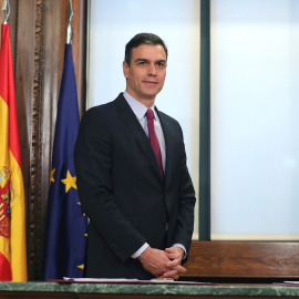 30/12/2019.- El candidato a la investidura, Pedro Sánchez, durante el acto de firma del acuerdo con las principales medidas que tomará el futuro Gobierno de coalición.