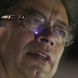 21/05/2022 El candidato a la Presidencia de Colombia, Gustavo Petro, habla durante un evento de cierre de campaña en la ciudad de Barranquilla (Colombia)