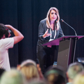 La presidenta de la Junta de Andalucía, Susana Díaz, durante su participación en una reunión del Comité de las Regiones de la UE, en la localidad francesa de Carcassone. EFE/ Robin Townsend