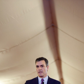 El presidente del gobierno en funciones, Pedro Sánchez hace declaraciones a los medios a su llegada al Congreso de los Diputados para asistir a la sesión solemne de las Cortes con motivo de la celebración del 41 aniversario de la Constitución. EFE/Emi