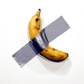 Imagen de la obra de Cattelan (RHONA WISE / EFE)