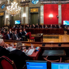 La sala del Tribunal Suprem durant el judici pel Procés. EFE / Emilio Naranjo