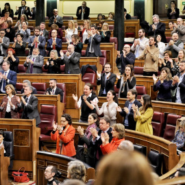 Los diputados de Unidas Podemos durante la investidura de Pedro Sánchez. / Daniel Gago - Podemos