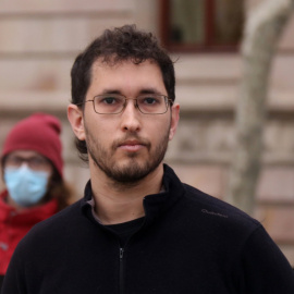 Primer pla del Brian Bartés, acusat de desordres públics, atemptat contra l’autoritat i lesions arran de les protestes independentistes de l'1-O.