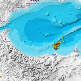 Imagen del epicentro del terremoto que se ha hecho sentir en el Melilla y parte de Andalucía.