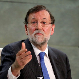 El expresidente del gobierno Mariano Rajoy durante la presentación de su libro 'Una España mejor',en la Fundación Rafael del Pino (Madrid). EFE/JuanJo Martín