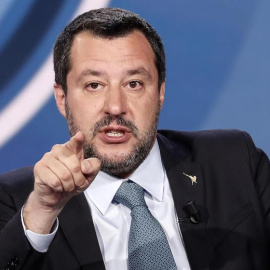 El viceprimer ministro y ministro del Interior italiano, Matteo Salvini, en el programa "Porta a porta". - EFE