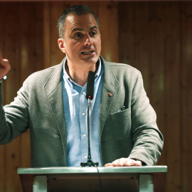 El diputado y secretario general de Vox Javier Ortega Smith durante un acto en Lugo. EFE