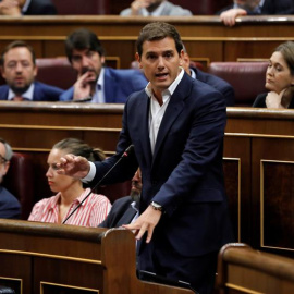 12/09/2018.- El líder de Ciudadanos, Albert Rivera, interviene en la sesión de control al Gobierno hoy en el Congreso. EFE/Juan Carlos Hidalgo