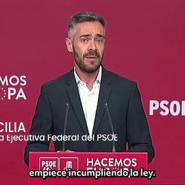 El PSOE, sobre la candidatura de Olona: "Es muy triste que empiece incumpliendo la ley"