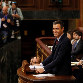 22/07/2019.- El candidato socialista a la Presidencia del Gobierno, Pedro Sánchez, al inicio de su intervención en la primera jornada del debate de investidura que afronta el líder socialista y que puede desembocar en su elección como presidente del p