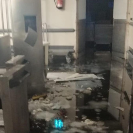 Imagen del derrumbe en el Gregorio Marañón. UGT Madrid.