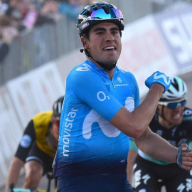 Mikel Landa celebra una victoria.- EFE
