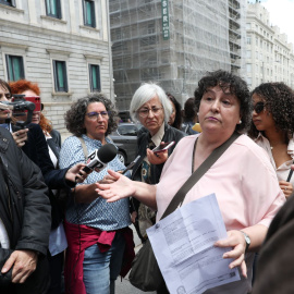 María Salmerón, en una manifestación para protestar por no ser indultada, en la Plaza de Cibeles, a 4 de mayo de 2022, en Madrid.