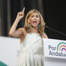 La vicepresidenta segunda y líder de Unidas Podemos en el Gobierno, Yolanda Díaz, en el acto electoral de campaña para los comicios autonómicos en Andalucía, a 11 de junio del 2022 en Córdoba.