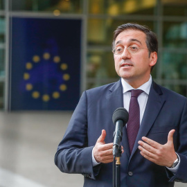 El ministro español de Exteriores, José Manuel Albares, este viernes tras reunirse con la Comisión Europea en Bruselas que la decisión "unilateral"