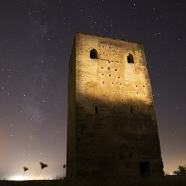 Las lluvias de estrellas fugaces conocidas como las perseidas y típicas del mes de agosto en la campiña sevillana, en Gerena, Sevilla a 14 de agosto del 2020