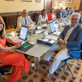 La presidenta de la Junta de Andalucía, Susana Díaz, en el primer Consejo de Gobierno tras las vacaciones de verano. EFE/Raúl Caro