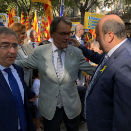 Ortuzar y Aurrekoetxea con Artur Mas en Diada - Archivo