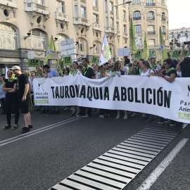 Imagen de la marcha que ha partido en la Puerta del Sol en contra de las becerradas - Arancha Ríos