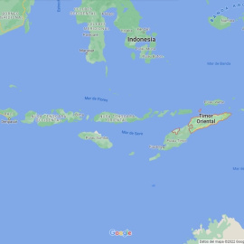 19/05/2022 - Imagen vía satélite de la situación geográfica de Timor Oriental.