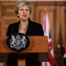 May, durante su declaración este viernes en Downing Street. Jack Taylor/Reuters