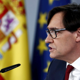 13/01/2021. El ministro de Sanidad, Salvador Illa, durante la rueda de prensa posterior a la última reunión interterritorial de salud. - EFE