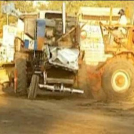 Choque de cosechadoras en Estado Unidos