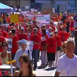 Multitudinaria manifestación en Sanxenxo contra las entidades bancarias