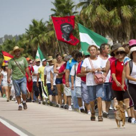 Tensión con la policía en la marcha de los jornaleros del SAT