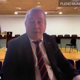 Rafael Vilchez durante el pleno telemático para la votación del II Plan de Igualdad de San Javier.