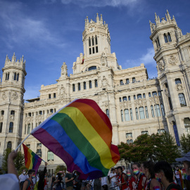 Manifestación del Orgullo LGTBI, a 3 de julio de 2021, en Madrid.