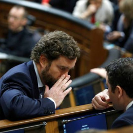 El portavoz de Vox en el Congreso, Iván Espinosa de los Monteros, junto al secretario general del PP, Teodoro García Egea.