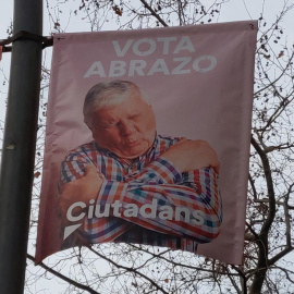 Un cartel de Cs de la campaña electoral para las elecciones catalanas.