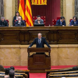 El president de la Generalitat, Quim Torra, durant el debat de política general. EFE/Quique García