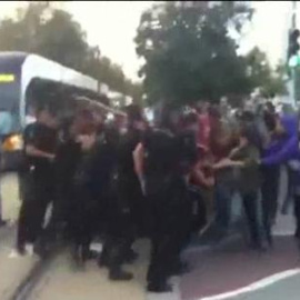 Un detenido en la huelga de los universitarios en Valencia