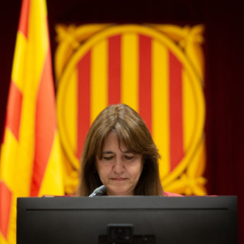 La presidenta del Parlament, Laura Borràs, en una sesión de control, en el Parlament de Cataluña, a 8 de junio de 2022.