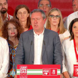 Juan Espadas asume la derrota socialista y anuncia una oposición "útil y de Estado"