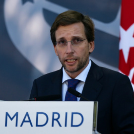 24/06/2022 El alcalde de Madrid, José Luis Martínez-Almeida, interviene durante el acto de conmemoración de la festividad de San Juan Bautista, patrón de la Policía Municipal,