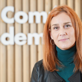 Jéssica Albiach, a la seu d'En Comú Podem.