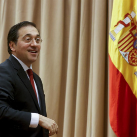 El ministro de Asuntos Exteriores, José Manuel Albares participa en el acto "España, la UE y la OTAN ante la guerra de Ucrania y otros desafíos mundiales" organizada por el PSOE el pasado viernes en el Congreso.