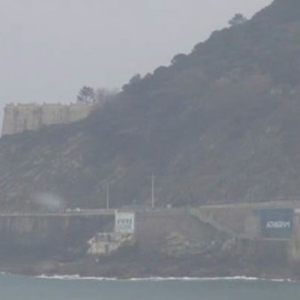 Nieva en la playa de la Concha