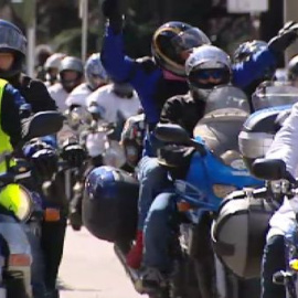 La marcha motera, contra los tijeretazos en sanidad