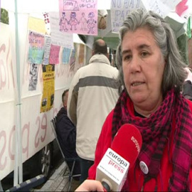 Acampan para pedir empleo y renta básica