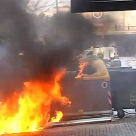 Una protesta de estudiantes acaba con disturbios en Barcelona