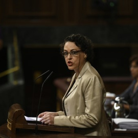 La ministra de Trabajo, Magdalena Valerio, durante un pleno del Congreso en septiembre. EUROPA PRESS