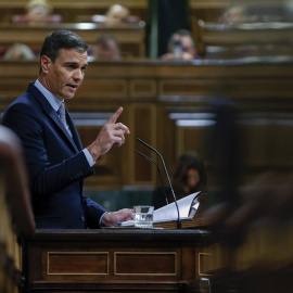 12/07/2022. El presidente del Gobierno, Pedro Sánchez, interviene durante el debate sobre el estado de la nación que comienza este martes en el Congreso, a 12 de julio de 2022.