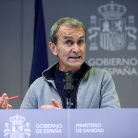 El director del Centro de Coordinación de Alertas y Emergencias Sanitarias, Fernando Simón, ofrece una rueda de prensa en la sede del Ministerio de Sanidad, este lunes en Madrid.