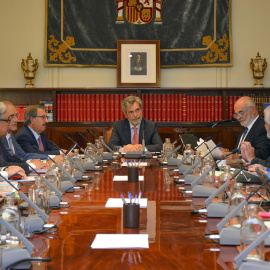 Reunión de Consejo General del Poder Judicial, presidida por Carlos Lesmes, este lunes 11 de julio de 2022.