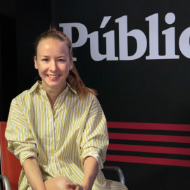 La periodista Inna Afinogenova, en el plató de 'Público'.